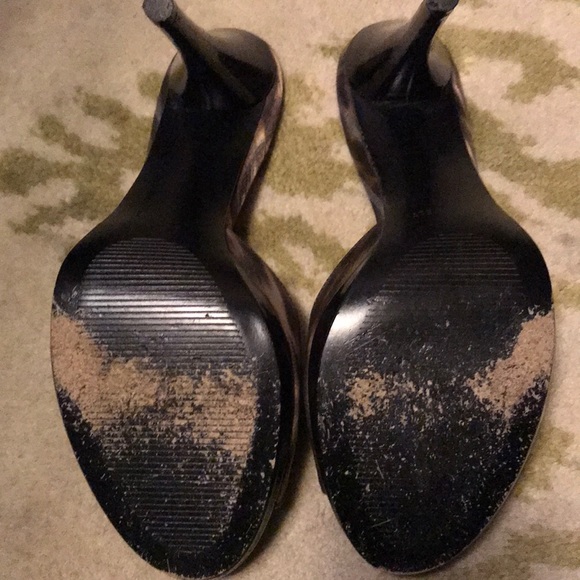 Nine West leopard print open toe mule heel - Picture 2 of 5